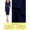 imageVFSHOW Womens Wear to Work Slim Colorblock Crisscross Waist Front Zipper Business Party Office Bodycon Pencil Sheath DressNavy Blue