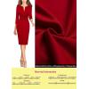 imageVFSHOW Womens Wear to Work Slim Colorblock Crisscross Waist Front Zipper Business Party Office Bodycon Pencil Sheath DressRed