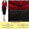 imageVFSHOW Womens Wear to Work Slim Colorblock Crisscross Waist Front Zipper Business Party Office Bodycon Pencil Sheath DressRedblack