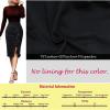 imageVFSHOW Women Elegant Ruched Ruffle Slit Work Business Party Pencil SkirtBlack