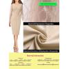 imageVFSHOW Womens Beige Floral Lace Cocktail Evening Bishop Sleeve Slim Front Zipper Party Bodycon Pencil Sheath Dress 8562 APT XL