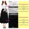 imageVFSHOW Womens Elegant Pockets Belted Work Business Office Casual Party Pleated ALine Midi DressOff White  Blackb