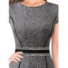 imageVFSHOW Womens Elegant Vintage Chruch Business Office Cocktail Mermaid Bodycon Midi DressBlack Tweed