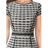 imageVFSHOW Womens Elegant Vintage Chruch Business Office Cocktail Mermaid Bodycon Midi DressBlack White Plaid Tweed