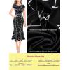 imageVFSHOW Womens Elegant Vintage Chruch Business Office Cocktail Mermaid Bodycon Midi DressBlack and White Geometric Print