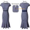 imageVFSHOW Womens Elegant Vintage Chruch Business Office Cocktail Mermaid Bodycon Midi DressBlue Tweed