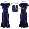imageVFSHOW Womens Elegant Vintage Chruch Business Office Cocktail Mermaid Bodycon Midi DressDark Blue