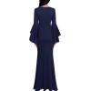 imageVFSHOW Womens Keyhole Front Bell Sleeve Formal Evening Wedding Party Maxi DressNavy Blueb
