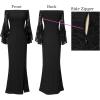 imageVFSHOW Womens Off Shoulder Bell Sleeve Formal Evening Wedding Party Maxi DressBlack Lace