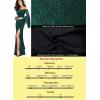 imageVFSHOW Womens Off Shoulder Bell Sleeve Formal Evening Wedding Party Maxi DressGreen Lace