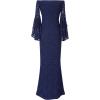 imageVFSHOW Womens Off Shoulder Bell Sleeve Formal Evening Wedding Party Maxi DressNavy Blue Lace