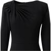 imageVFSHOW Womens Pleated Asymmetric Bow Neck Work Business Office Cocktail Party Pencil Sheath DressBlack