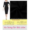 imageVFSHOW Womens Pleated Asymmetric Bow Neck Work Business Office Cocktail Party Pencil Sheath DressBlack