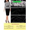 imageVFSHOW Womens Pleated Crew Neck Peplum Work Business Office Bodycon Pencil Sheath DressBlack Beige Tweed Plaid  Black