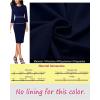 imageVFSHOW Womens Pleated Crew Neck Peplum Work Business Office Bodycon Pencil Sheath DressBlue With White Piping