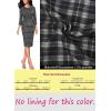 imageVFSHOW Womens Pleated Crew Neck Peplum Work Business Office Bodycon Pencil Sheath DressBluebeigeblack Plaid