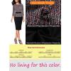 imageVFSHOW Womens Pleated Crew Neck Peplum Work Business Office Bodycon Pencil Sheath DressDark Red Tweedblack