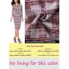 imageVFSHOW Womens Pleated Crew Neck Peplum Work Business Office Bodycon Pencil Sheath DressDark Red and White Tweedchecker