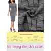 imageVFSHOW Womens Pleated Crew Neck Peplum Work Business Office Bodycon Pencil Sheath DressGrey Checker