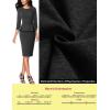 imageVFSHOW Womens Pleated Crew Neck Peplum Work Business Office Bodycon Pencil Sheath DressGrey With Black Piping