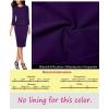 imageVFSHOW Womens Pleated Crew Neck Peplum Work Business Office Bodycon Pencil Sheath DressPurple With Black Piping