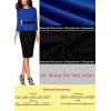imageVFSHOW Womens Pleated Crew Neck Peplum Work Business Office Bodycon Pencil Sheath DressRoyal Blue  Black