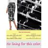 imageVFSHOW Womens Ruched Ruffle High Waist Casual Wok Office Party Slim Fitted Bodycon Pencil Midi MidCalf SkirtBlack and White Geometric Print