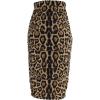 imageVFSHOW Womens Ruched Ruffle High Waist Casual Wok Office Party Slim Fitted Bodycon Pencil Midi MidCalf SkirtLeopard Print