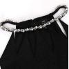 imageVFSHOW Womens Sexy Cut Out Beaded Halter Formal Prom Maxi Dress Ruched High Slit Cocktail Gala Ball Evening GownBlack With Glitter