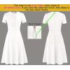 imageVFSHOW Womens Summer Work Business Dresses Pleated Crew Neck Front Zipper Button Office Slim Aline Fit and Flare DressOffwhite