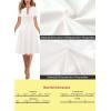 imageVFSHOW Womens Summer Work Business Dresses Pleated Crew Neck Front Zipper Button Office Slim Aline Fit and Flare DressOffwhite
