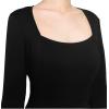 imageVFSHOW Womens Work Business Square Neck Bodycon Dress Office Retro Elegant Slim Fitted Pencil Sheath DressBlack