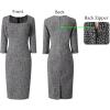 imageVFSHOW Womens Work Business Square Neck Bodycon Dress Office Retro Elegant Slim Fitted Pencil Sheath DressBlack Tweed