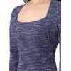 imageVFSHOW Womens Work Business Square Neck Bodycon Dress Office Retro Elegant Slim Fitted Pencil Sheath DressBlue Tweed