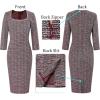 imageVFSHOW Womens Work Business Square Neck Bodycon Dress Office Retro Elegant Slim Fitted Pencil Sheath DressDark Red Tweed