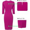 imageVFSHOW Womens Work Business Square Neck Bodycon Dress Office Retro Elegant Slim Fitted Pencil Sheath DressHot Pink