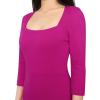 imageVFSHOW Womens Work Business Square Neck Bodycon Dress Office Retro Elegant Slim Fitted Pencil Sheath DressHot Pink