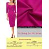 imageVFSHOW Womens Work Business Square Neck Bodycon Dress Office Retro Elegant Slim Fitted Pencil Sheath DressHot Pink
