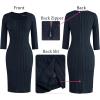 imageVFSHOW Womens Work Business Square Neck Bodycon Dress Office Retro Elegant Slim Fitted Pencil Sheath DressNavy Blue Knit