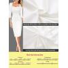 imageVFSHOW Womens Work Business Square Neck Bodycon Dress Office Retro Elegant Slim Fitted Pencil Sheath DressOffwhite