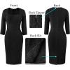 imageVFSHOW Womens Work Business Square Neck Bodycon Dress Office Retro Elegant Slim Fitted Pencil Sheath DressTextured Black Mesh