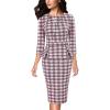 Dark Red and White Tweed+checker