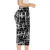 imageVFSHOW Womens Ruched Ruffle High Waist Casual Wok Office Party Slim Fitted Bodycon Pencil Midi MidCalf SkirtBlack and White Geometric Print