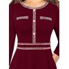 imageVFSHOW Womens Button Pockets Wear to Work Office Business Vintage Church Fit and Flare A Line DressDark Red