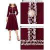imageVFSHOW Womens Button Pockets Wear to Work Office Business Vintage Church Fit and Flare A Line DressDark Red