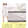 imageVFSHOW Womens Button Pockets Wear to Work Office Business Vintage Church Fit and Flare A Line DressOffwhite