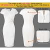 imageVFSHOW Womens Elegant Notch V Neck Ruched Work Office Business Church Bodycon Sheath DressOffwhite