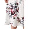 imageVFSHOW Womens Elegant Patchwork Pockets Pleated Work Office Business Casual Party Belted ALine Midi DressBlack  Offwhite Floral Print