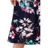 imageVFSHOW Womens Elegant Patchwork Pockets Pleated Work Office Business Casual Party Belted ALine Midi DressNavy Blue  Multi Floral Print
