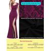 imageVFSHOW Womens Floral Lace Sweetheart Neck Open Back Zipper High Split Formal Evening Gown Wedding Prom Maxi Long DressFuchsia Laceb